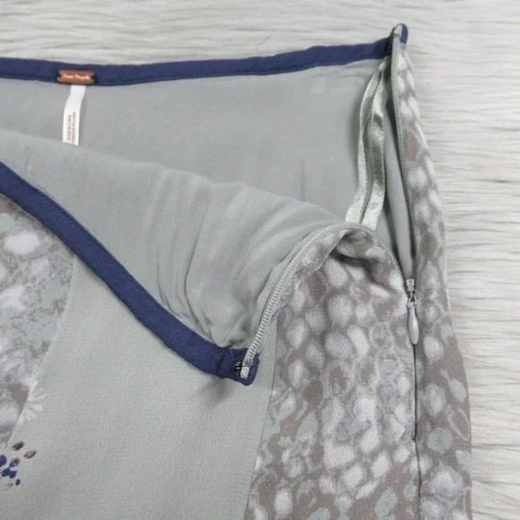 FREE PEOPLE Rock On Snake Floral Print Mixed Media Handkerchief Hem Maxi Skirt 4 - Picture 9 of 12